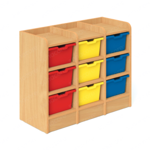 Cubby Tray Unit - 3x3 - with 9 Gratnells J2 Deep Trays